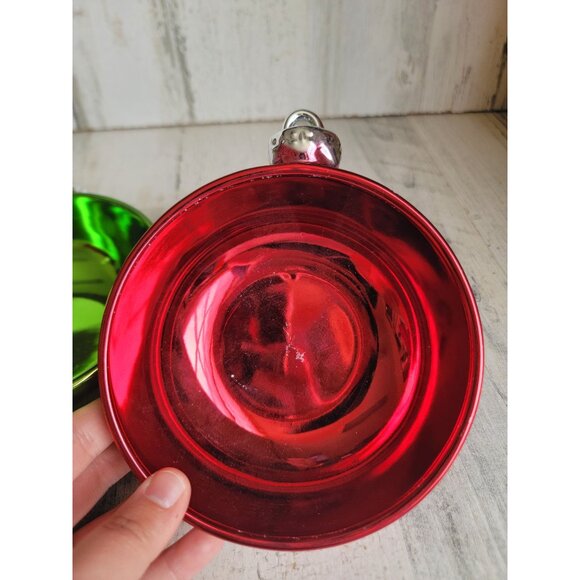 Hallmark red green ball‎ ornament candy dish Xmas set decor - Picture 4 of 7